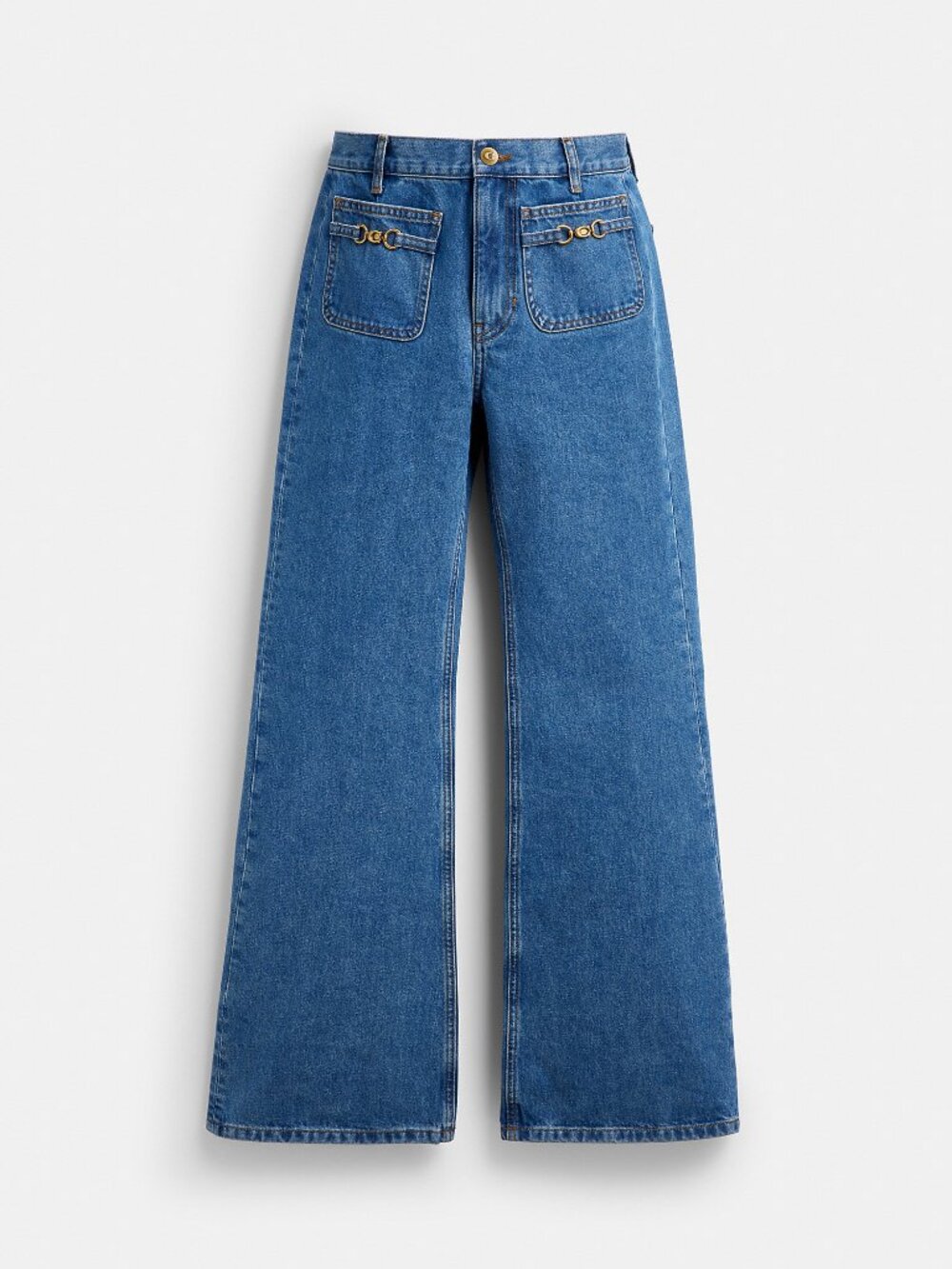 Coach Outlet Sculpted C Denim Pants In Organic Cotton